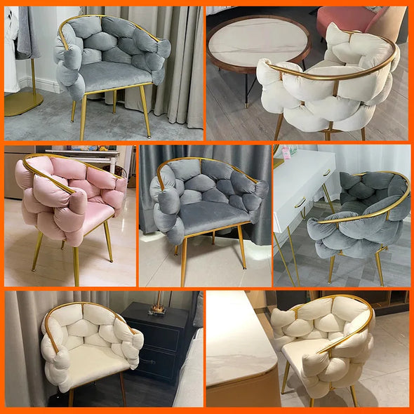 Nordic Ins Leisure Single Sofa Chairs Light luxury Net Red Girl bedroom Chair Nail Salon Makeup Chair Creative Bedroom Chair