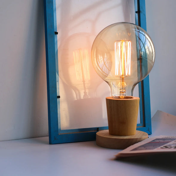 Retro Wood Table Lamp