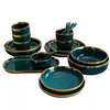 Gilt Rim Black Porcelain Dinner Set