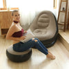 Portable flocked recliner chair with footrest - Foldable lazy sofa for indoor/outdoor use in bedroom, living room, or camping-1