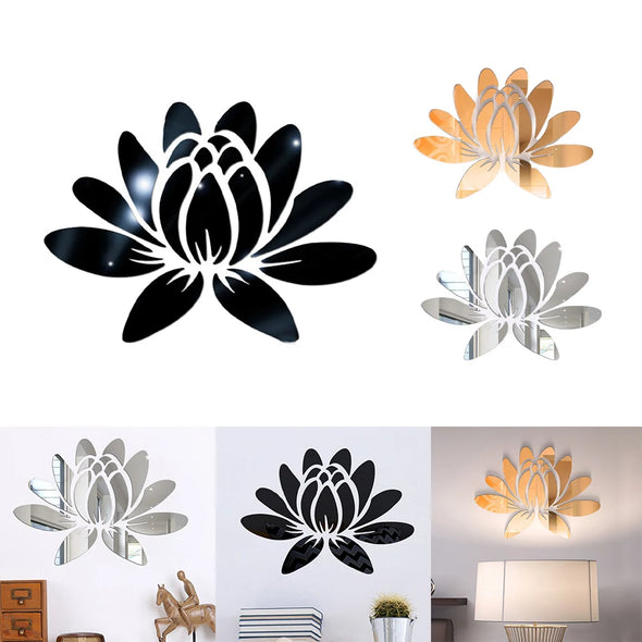 Mirrors Lotus Aesthetic DIY Wall Stickers