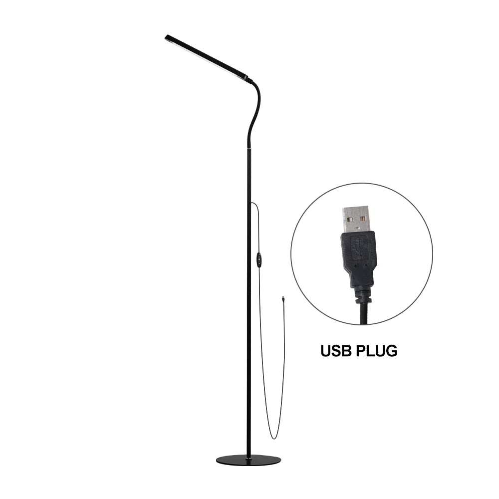Modern LED floor lamp with 12V USB power plug for flexible and stylish home decor-7