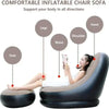 Portable flocked recliner chair with footrest - Foldable lazy sofa for indoor/outdoor use in bedroom, living room, or camping-3