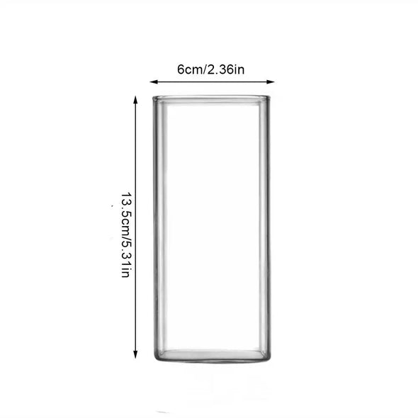 Square Glass Cup Transparent Cold Drinking Glass Milk Juice Tea Drink Water Cups Wine Glass Beer Coffee Mug for Office Home
