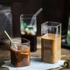 Square Glass Cup Transparent Cold Drinking Glass Milk Juice Tea Drink Water Cups Wine Glass Beer Coffee Mug for Office Home