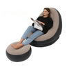 Portable flocked recliner chair with footrest - Foldable lazy sofa for indoor/outdoor use in bedroom, living room, or camping-8