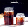 Square Glass Cup Transparent Cold Drinking Glass Milk Juice Tea Drink Water Cups Wine Glass Beer Coffee Mug for Office Home