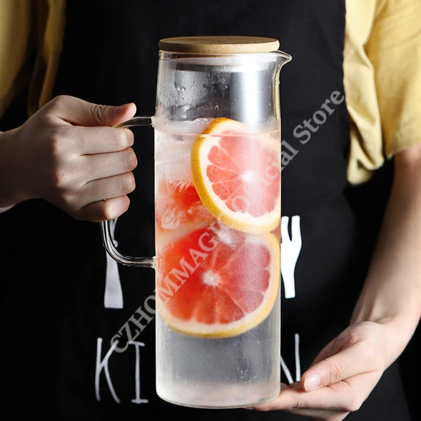 1.7L Glass Water Pitcher with Handle