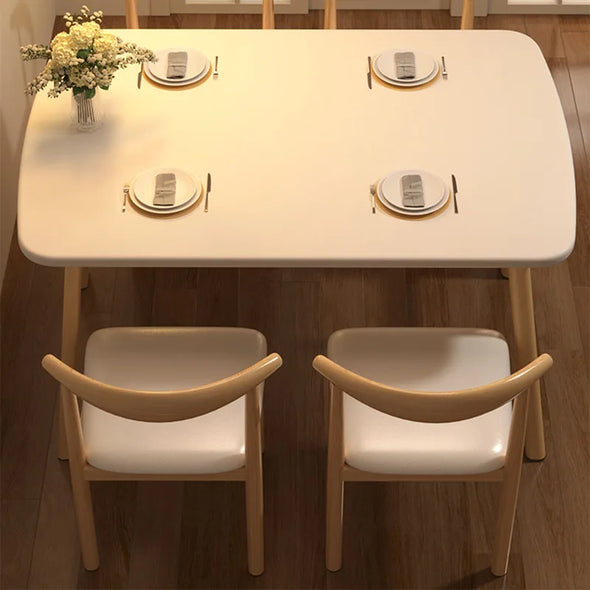 Wood Mobile Dining Table Set