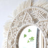 Hanging Wall Decorative Mirror With Macrame Fringe